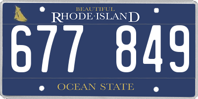 RI license plate 677849