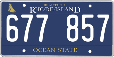 RI license plate 677857