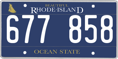 RI license plate 677858
