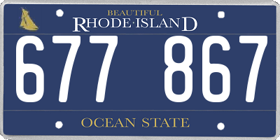 RI license plate 677867