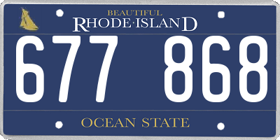 RI license plate 677868