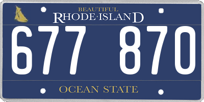 RI license plate 677870