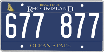 RI license plate 677877