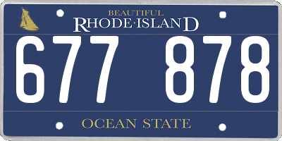 RI license plate 677878