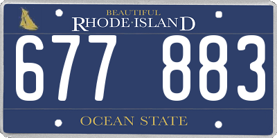 RI license plate 677883