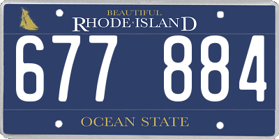 RI license plate 677884