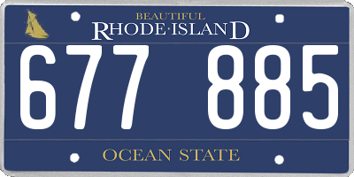 RI license plate 677885