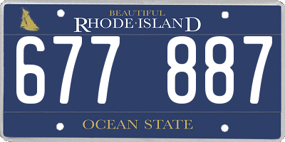 RI license plate 677887