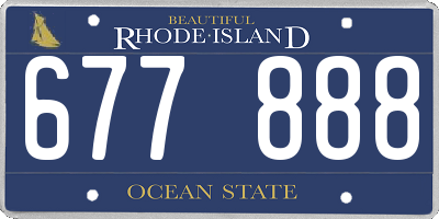RI license plate 677888