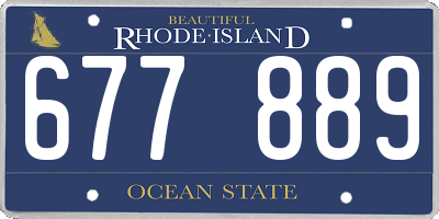 RI license plate 677889