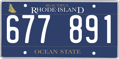 RI license plate 677891