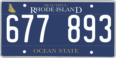 RI license plate 677893