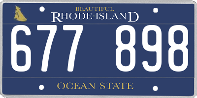 RI license plate 677898
