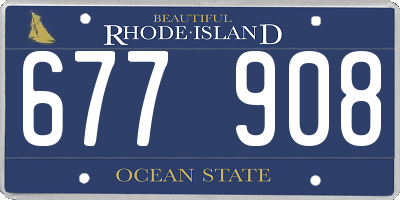 RI license plate 677908