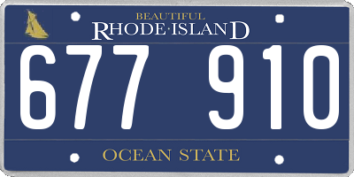 RI license plate 677910