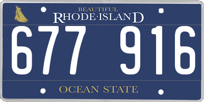 RI license plate 677916