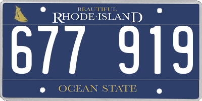 RI license plate 677919
