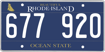 RI license plate 677920
