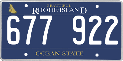 RI license plate 677922