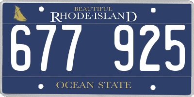 RI license plate 677925