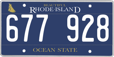 RI license plate 677928