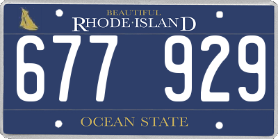 RI license plate 677929