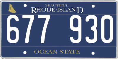 RI license plate 677930