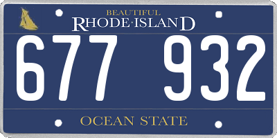 RI license plate 677932