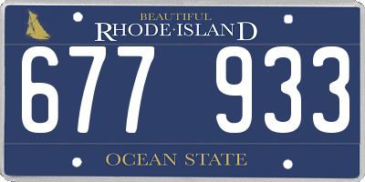 RI license plate 677933