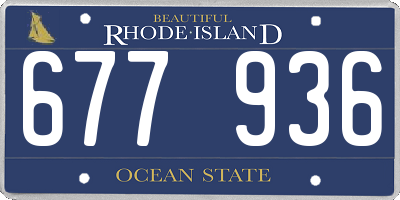 RI license plate 677936
