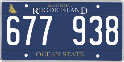 RI license plate 677938