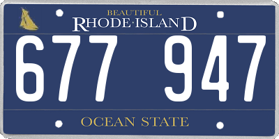RI license plate 677947