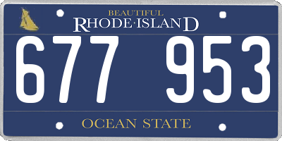 RI license plate 677953