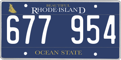 RI license plate 677954