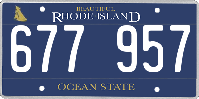 RI license plate 677957