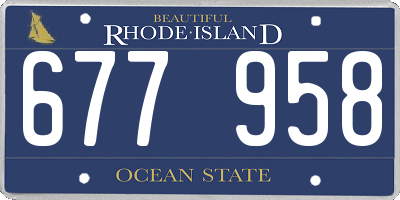 RI license plate 677958