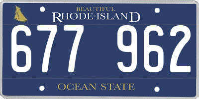 RI license plate 677962