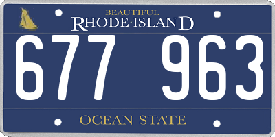 RI license plate 677963