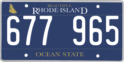 RI license plate 677965