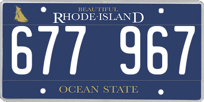 RI license plate 677967