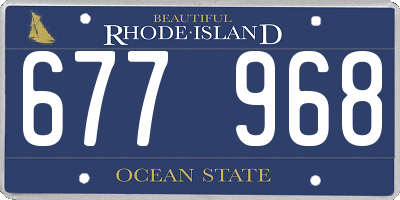RI license plate 677968