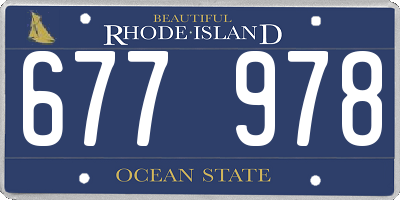 RI license plate 677978