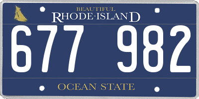 RI license plate 677982