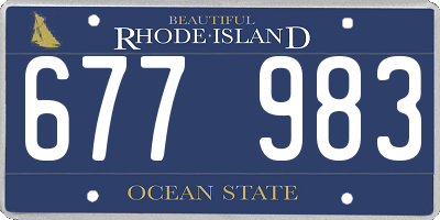 RI license plate 677983