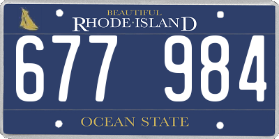 RI license plate 677984