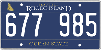 RI license plate 677985