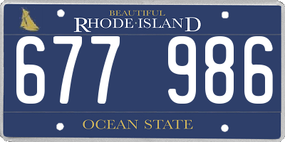 RI license plate 677986