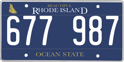RI license plate 677987