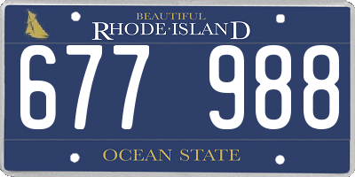 RI license plate 677988
