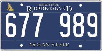 RI license plate 677989
